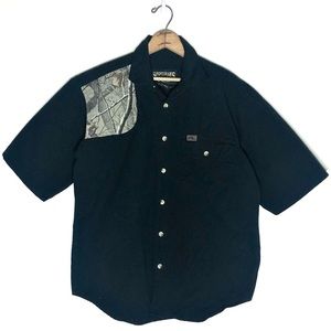 Sportsman’s Camo Black Button Up Shooting Shirt